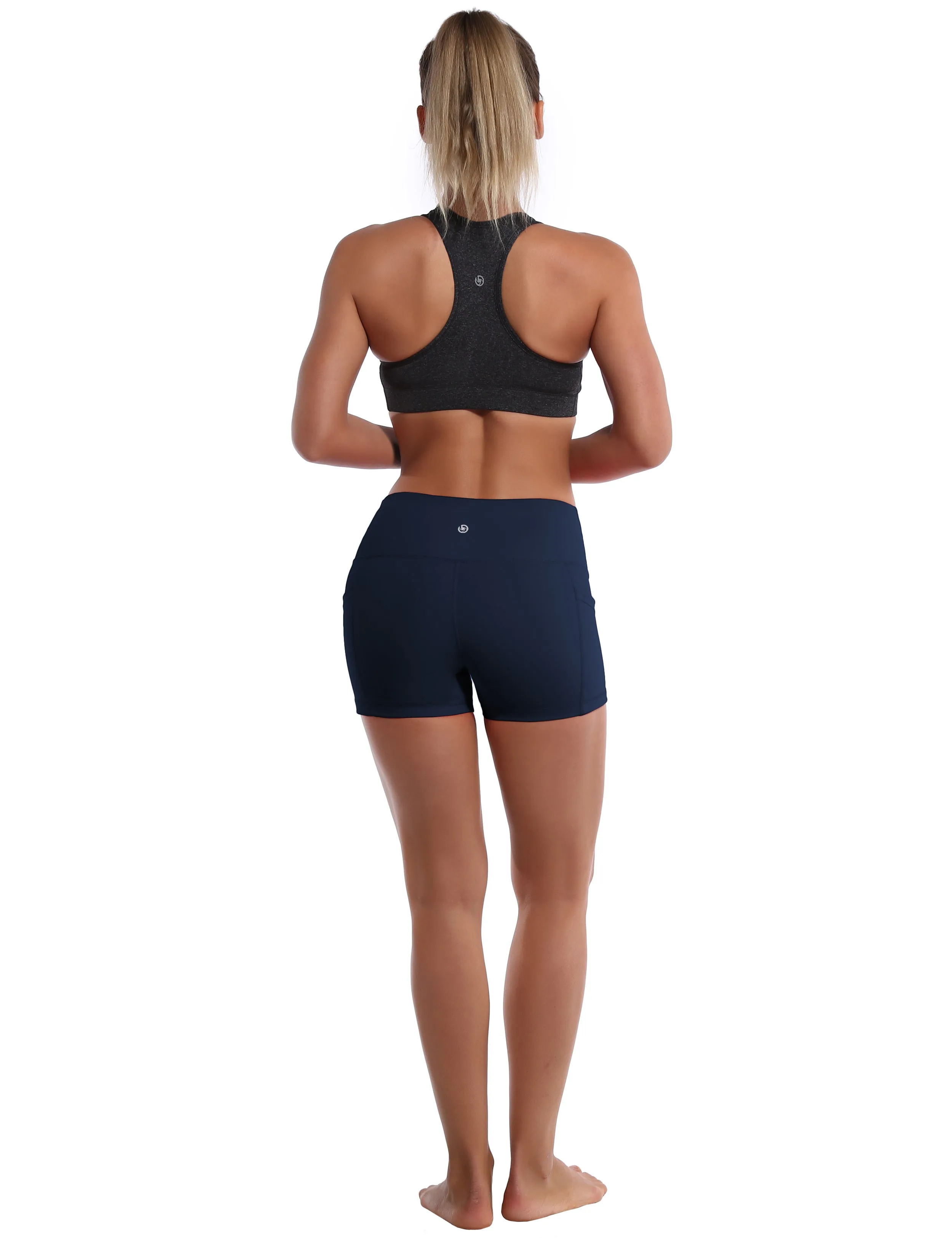 2.5" Side Pockets Yoga Shorts darknavy