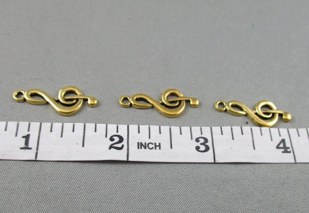 50% OFF!! Treble Clef Charms Gold Tone 16pcs (1564)