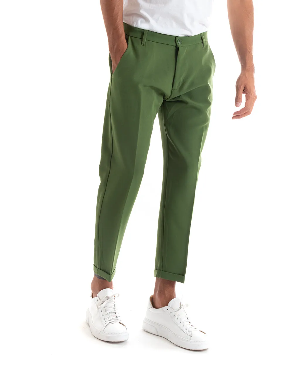 Abito Uomo Doppiopetto Vestito Viscosa Completo Giacca Pantaloni Verde Elegante Cerimonia GIOSAL-OU2166A