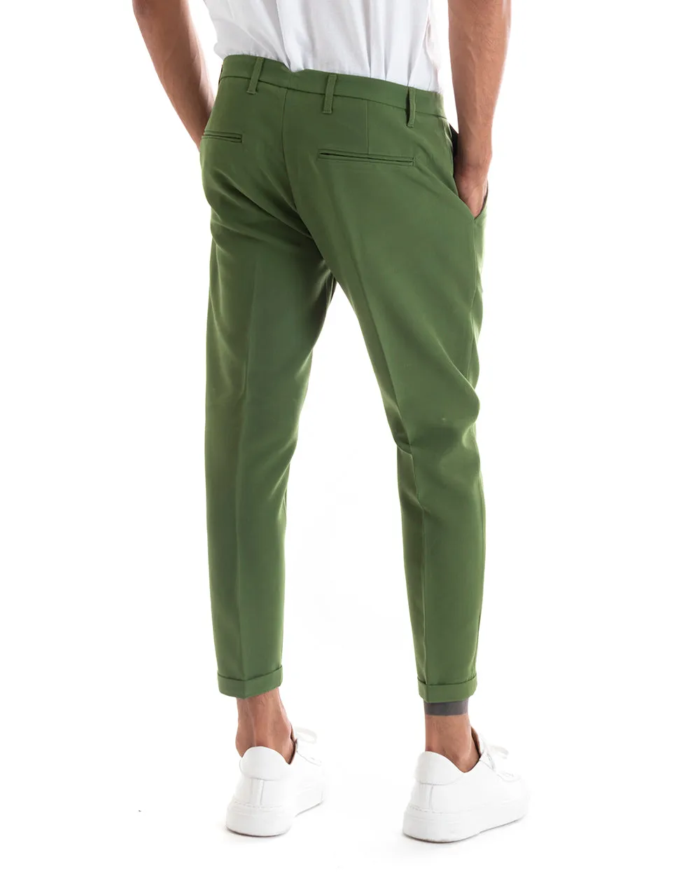 Abito Uomo Doppiopetto Vestito Viscosa Completo Giacca Pantaloni Verde Elegante Cerimonia GIOSAL-OU2166A