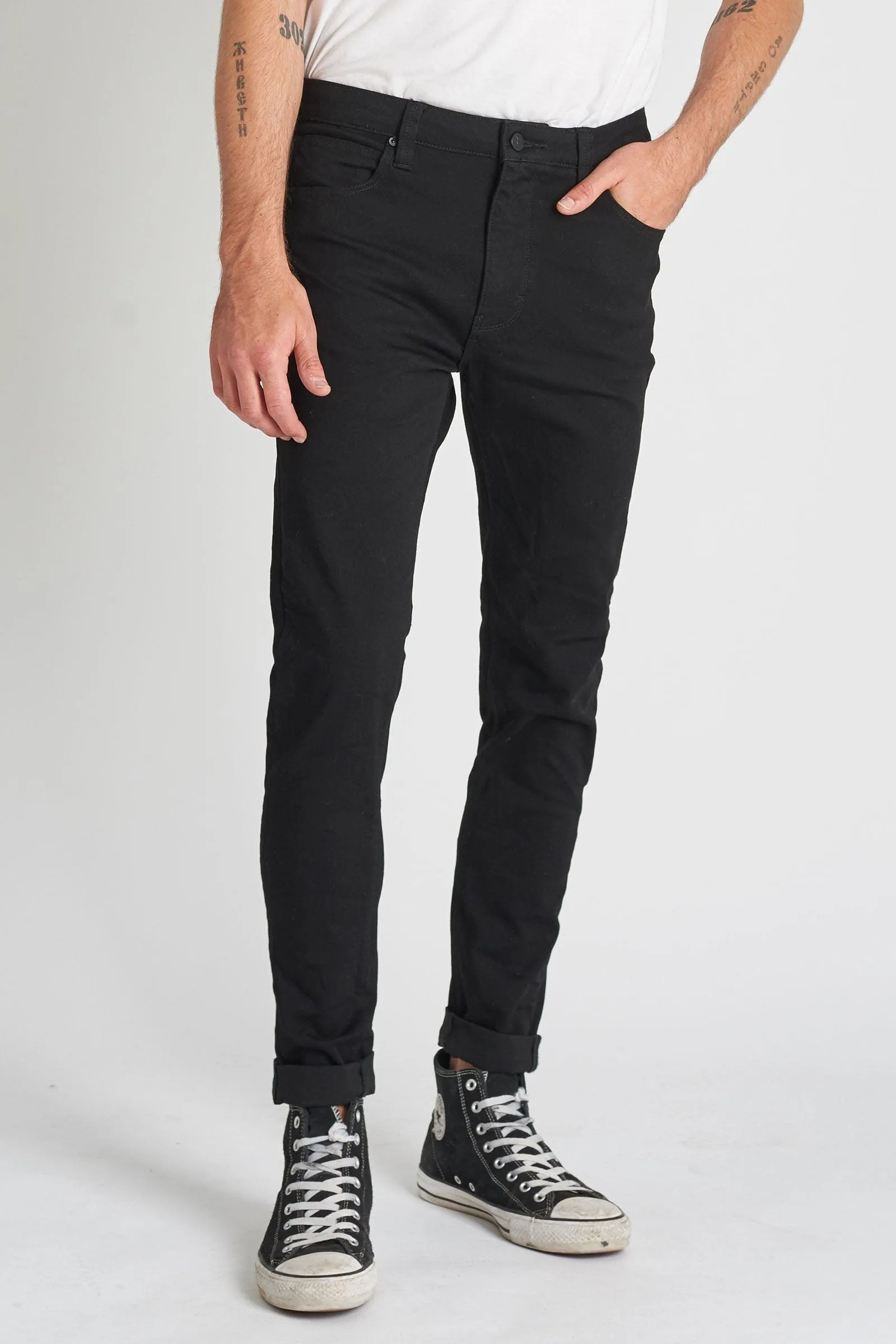 Abrand Mens Dropped Skinny Jean Black Mirror