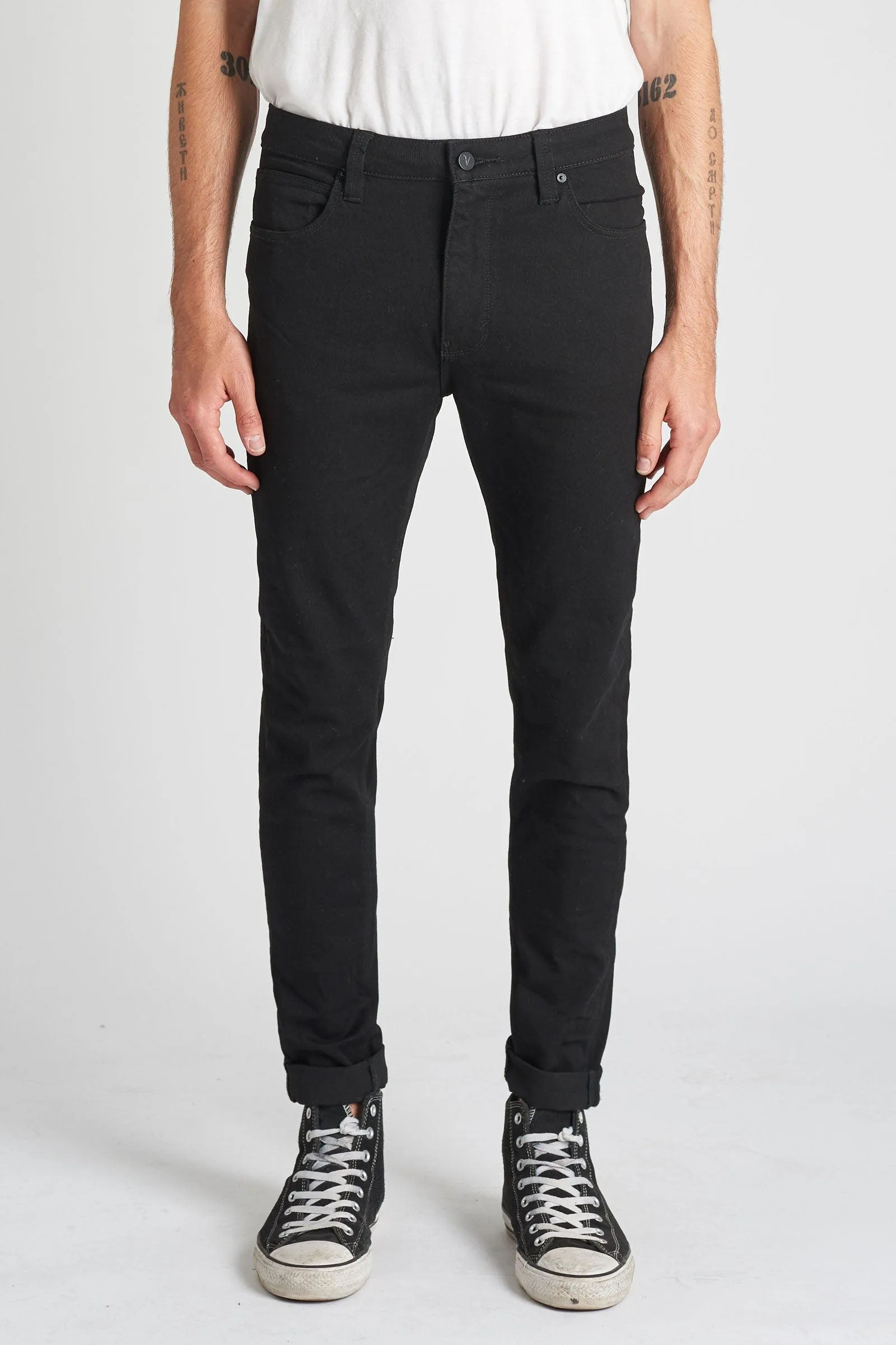 Abrand Mens Dropped Skinny Jean Black Mirror