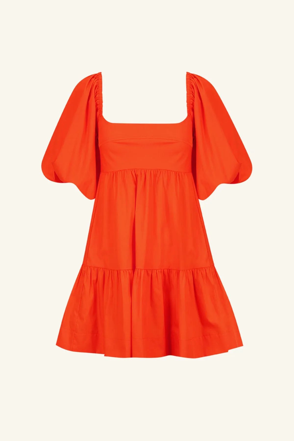 AMADA SQUARE NECK TIERED MINI DRESS - HIBISCUS