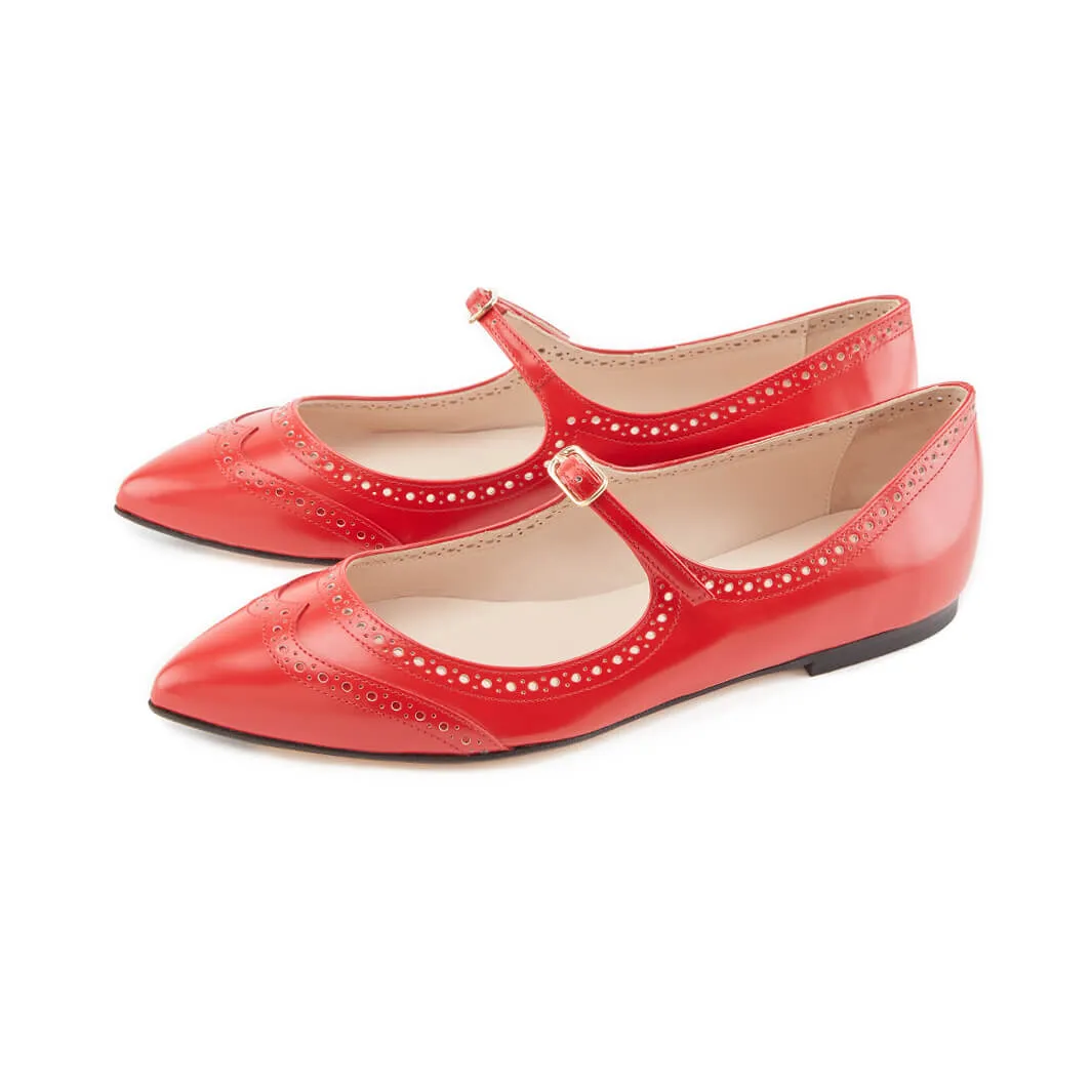 Ballerine in Pelle Rosse