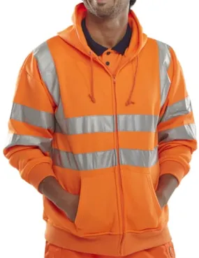 Beeswift Hi Vis Hoody Hooded Zipped Sweatshirt En471 Class 3 RIS 3279 - Bshssen