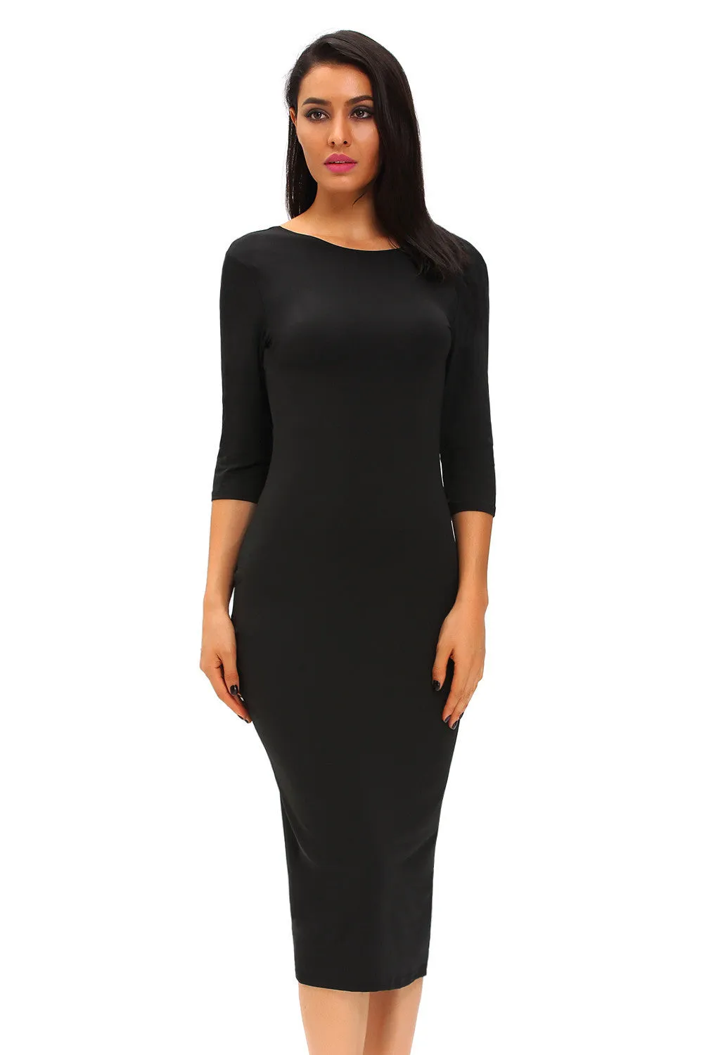 Black Bodycon One Piece Dress