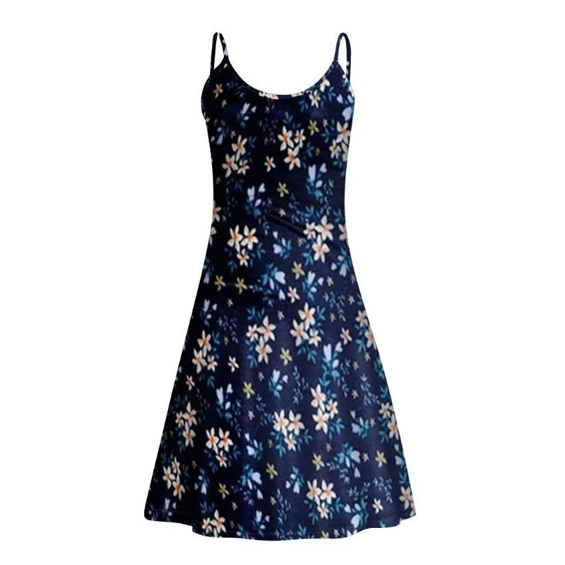 Bohemian Garden Flowers Short Floral Summer Bodycon Scoop Dress