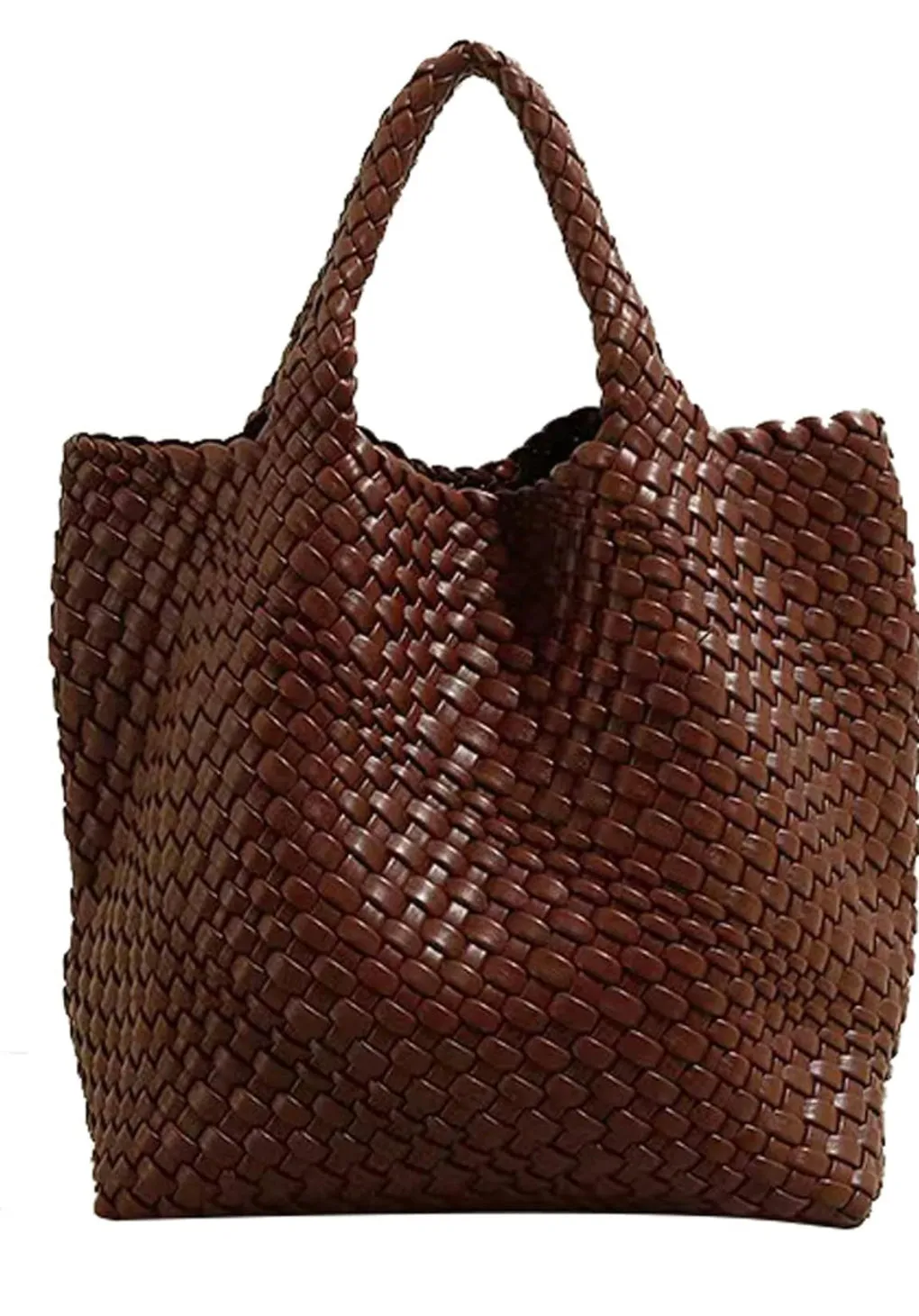 Braided neoprene tote with detachable mini bag inside