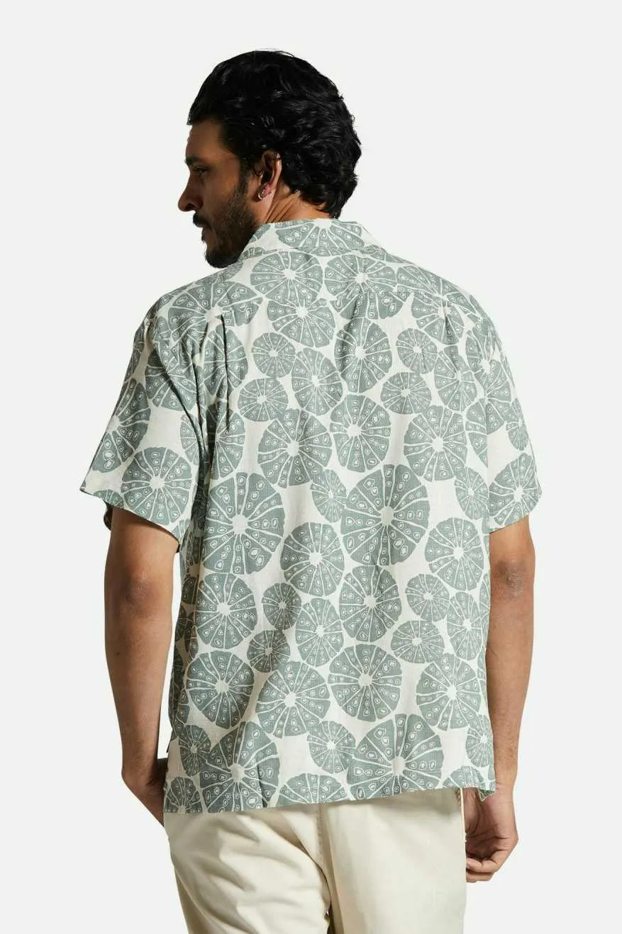 Bunker Slub S/S Camp Collar Shirt - Whitecap/Chinois Green