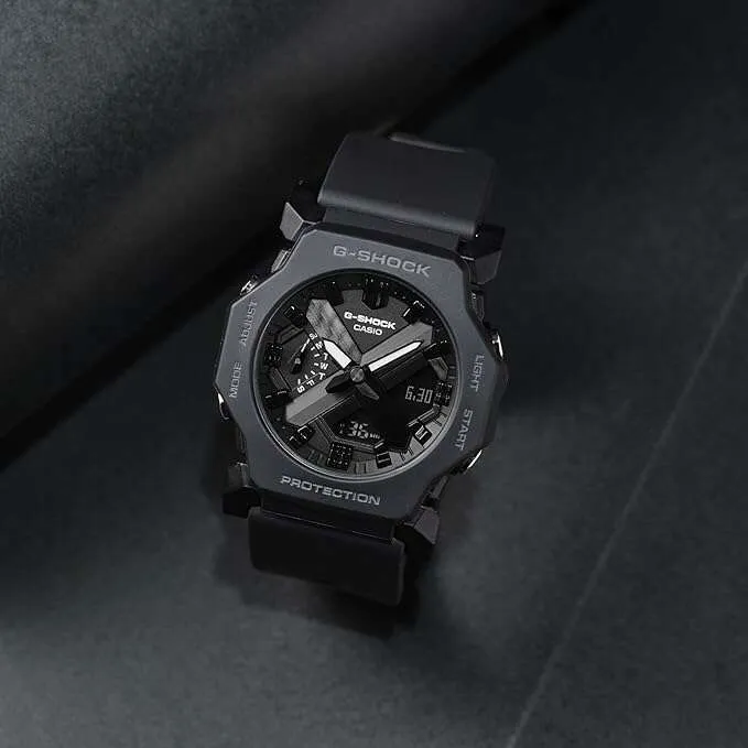 CASIO G-SHOCK RUBBER STRAP ANALOG DIGITAL DIAL ALL BLACK MEN WATCH GA-2300-1AJF