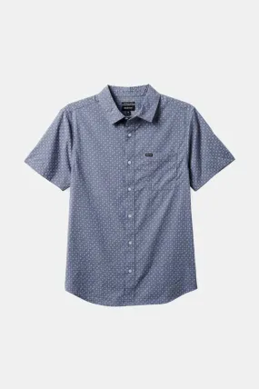 Charter Print S/S Shirt - Flint Stone Blue Micro