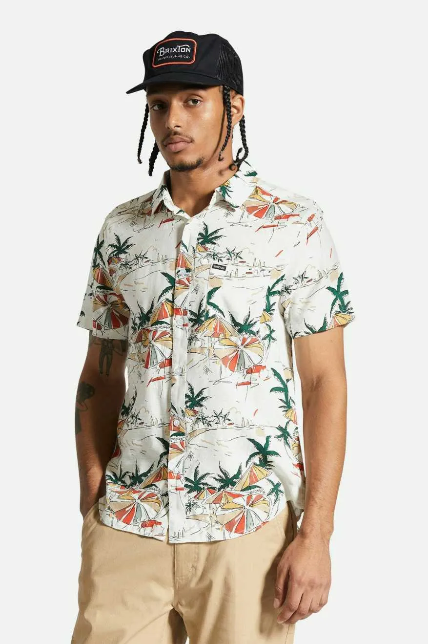 Charter Slub S/S Woven Shirt - Off White Umbrella Scene