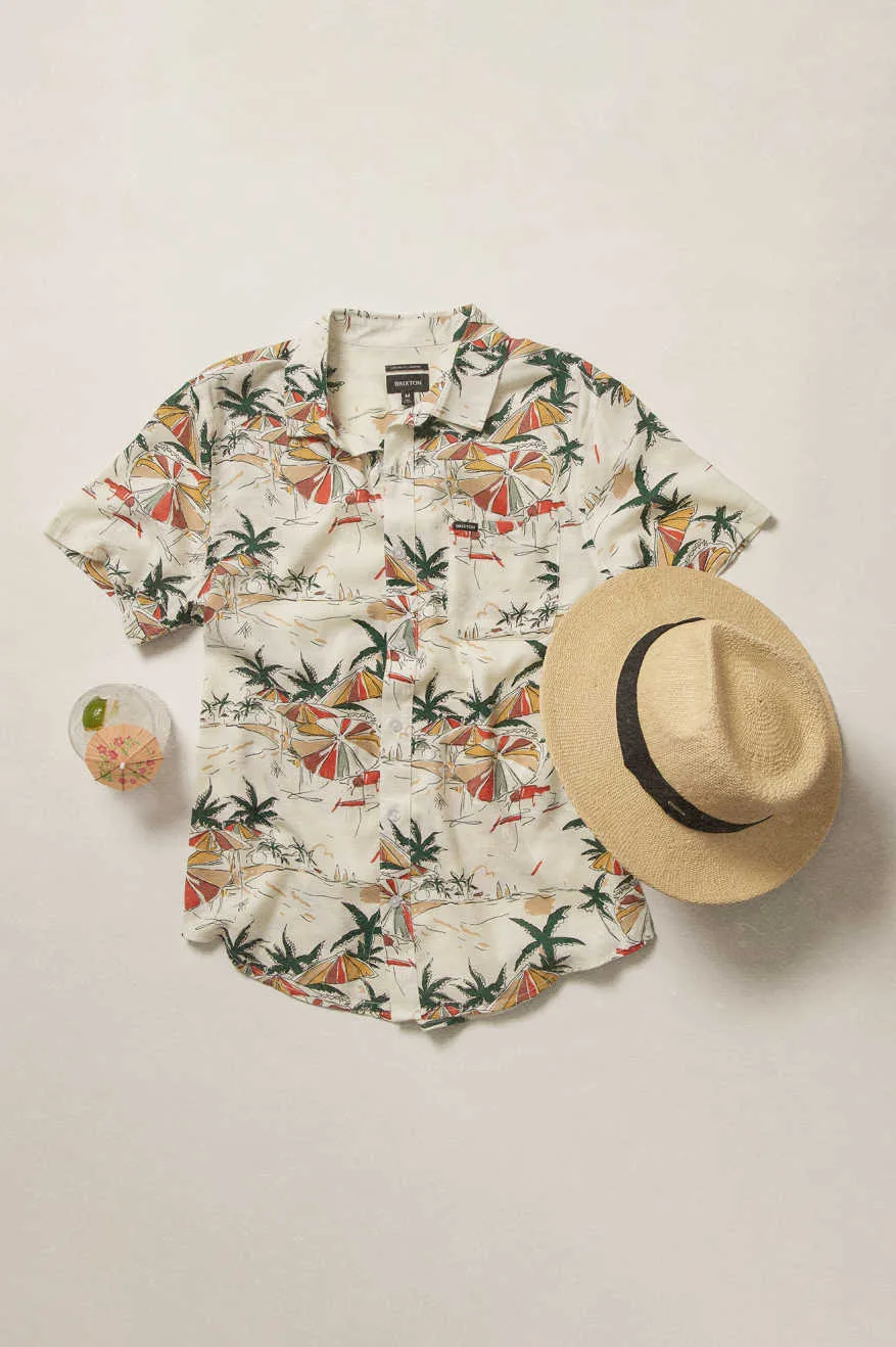 Charter Slub S/S Woven Shirt - Off White Umbrella Scene