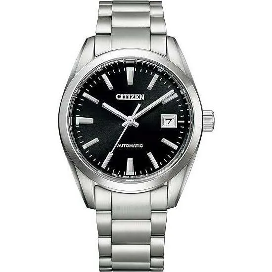 CITIZEN COLLECTION SILVER STRAP BLACK DIAL AUTOMATIC MEN WATCH NB1050-59E