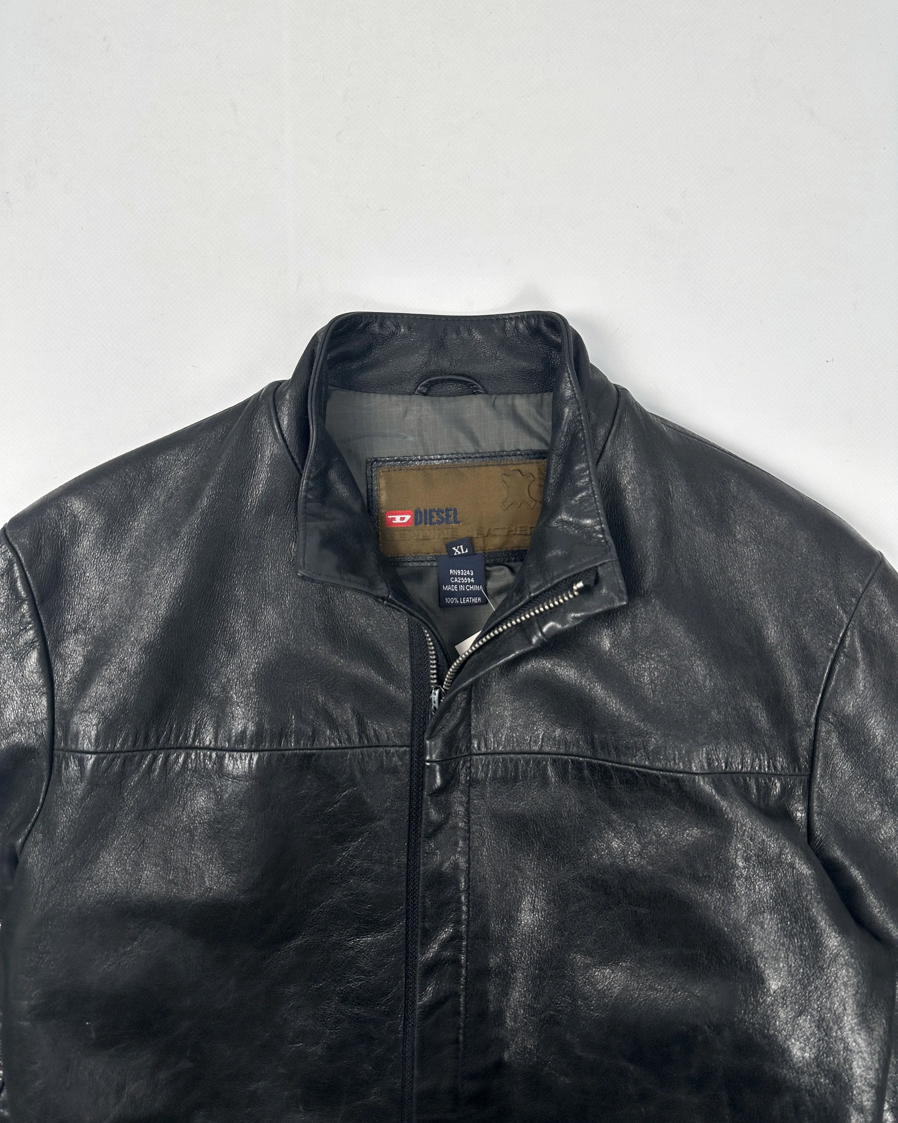 Diesel Black Soft Leather Jacket 1990's