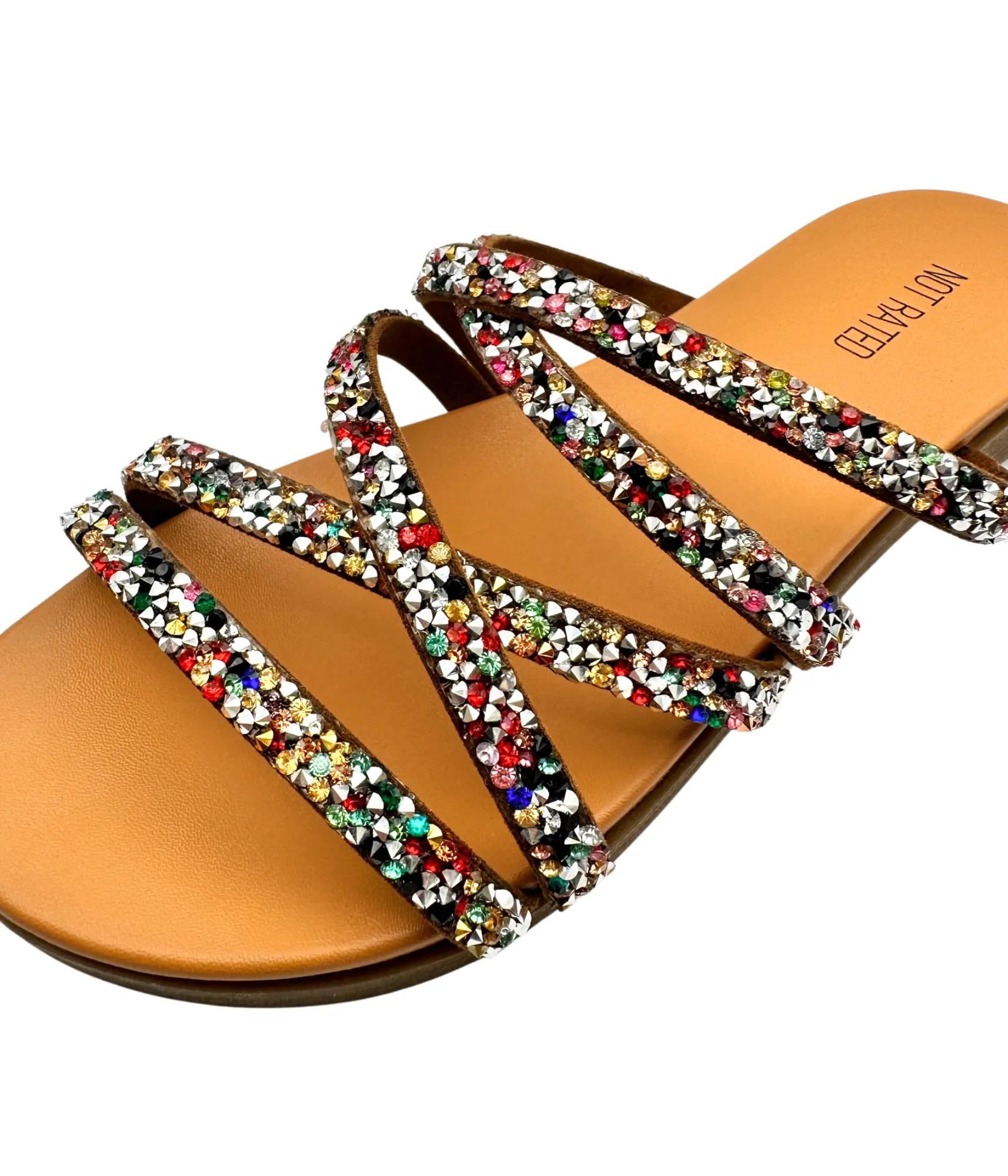 Eliana Rhinestone Sandals in Multi