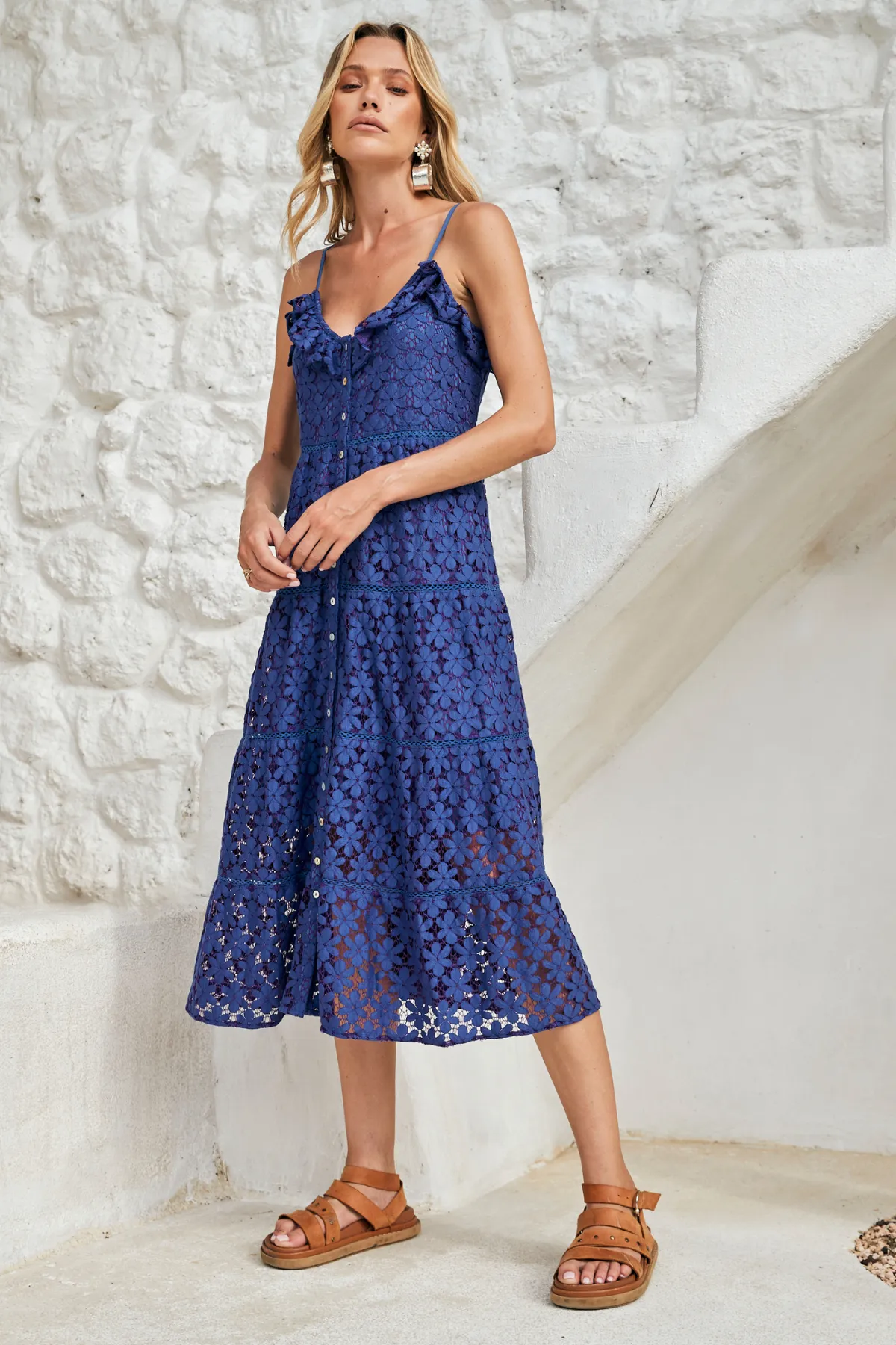 Florentina Midi Dress - Indigo