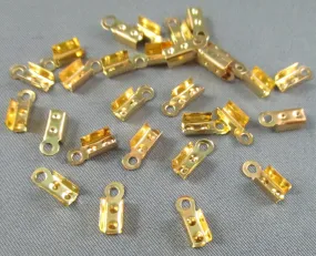 Folding Cord Ends Gold Tone 100pcs (3042)