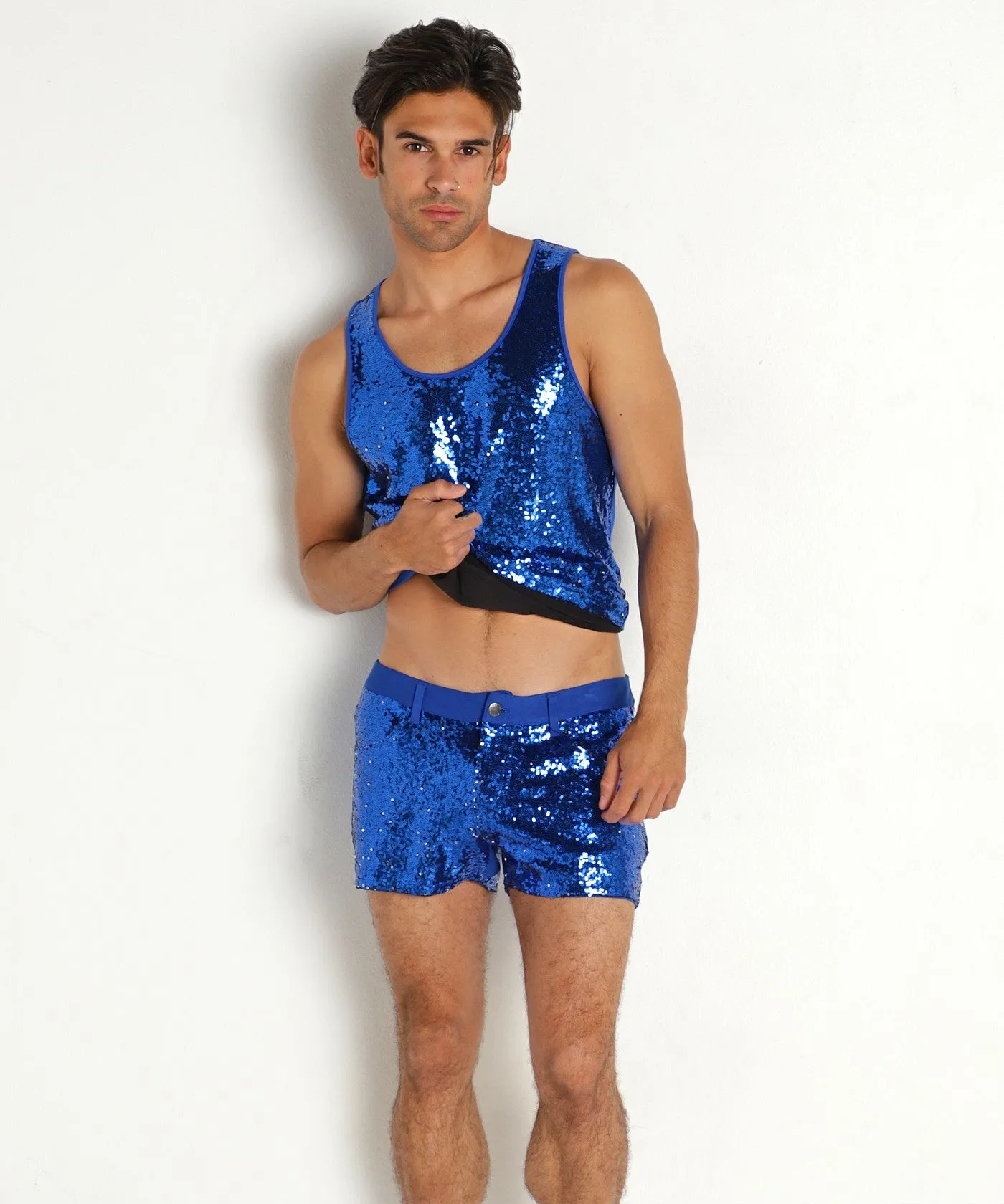 Front Sequin Tank (Cobalt)