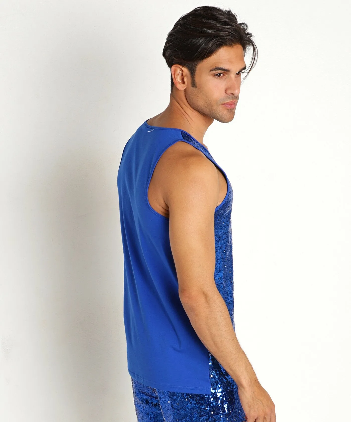 Front Sequin Tank (Cobalt)