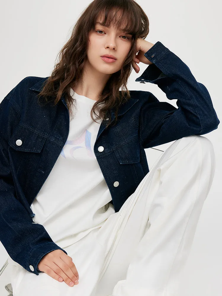 GOELIA X CHRISTINE PHUNG Crop Denim Jacket