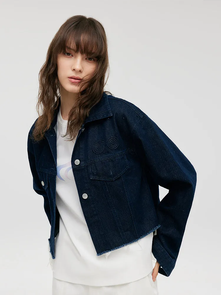 GOELIA X CHRISTINE PHUNG Crop Denim Jacket