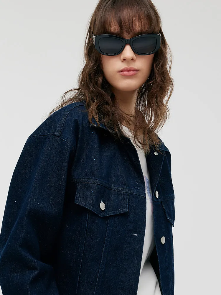 GOELIA X CHRISTINE PHUNG Crop Denim Jacket