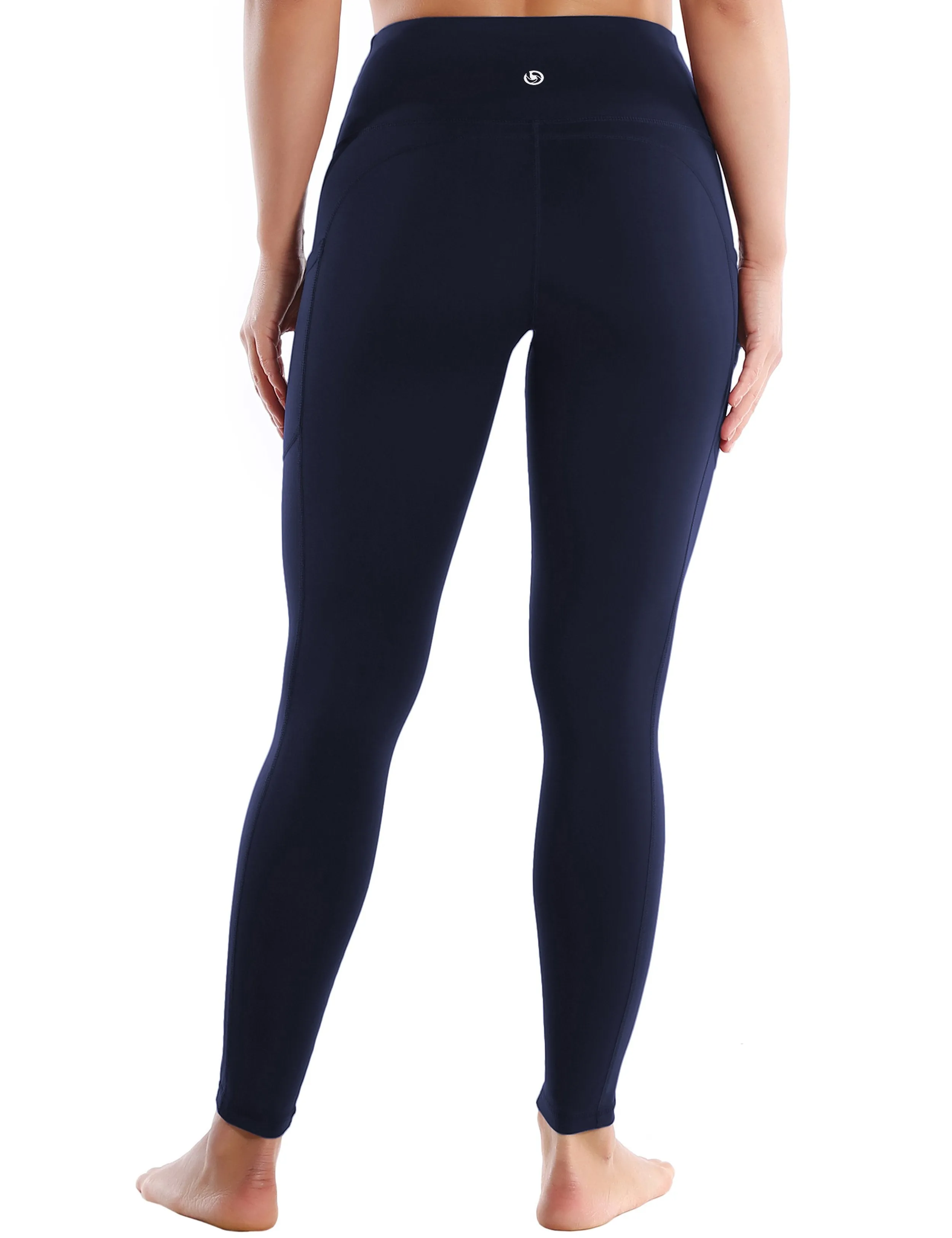 Hip Line Side Pockets Yoga Pants darknavy ins