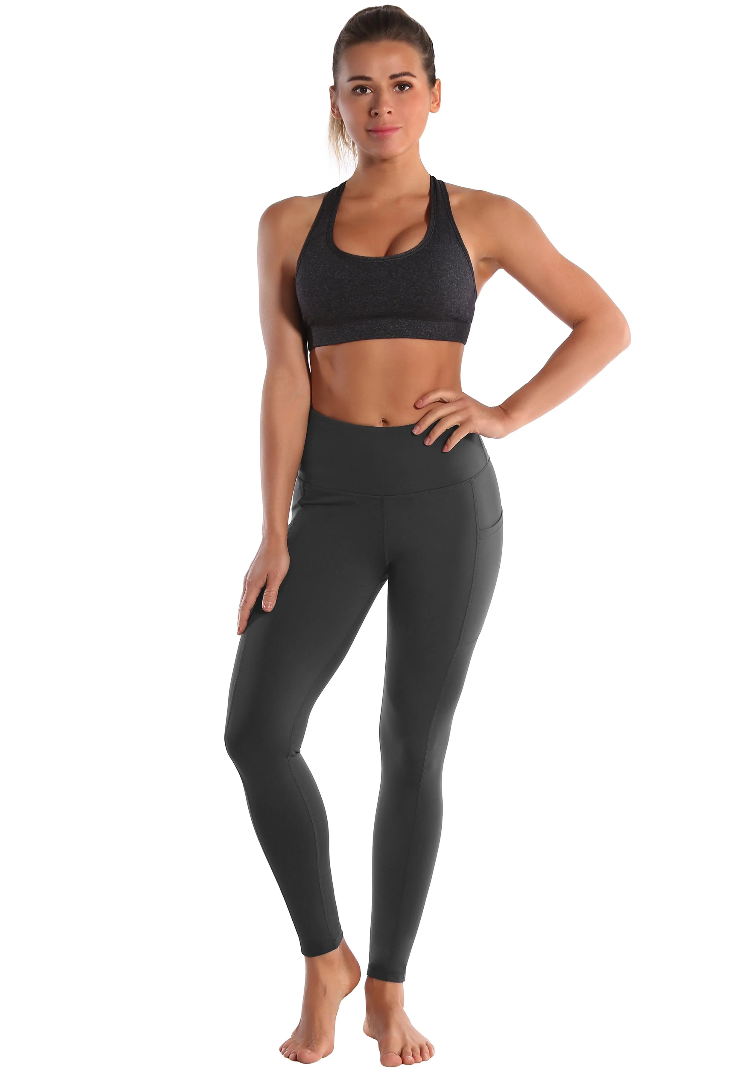 Hip Line Side Pockets Yoga Pants shadowcharcoal ins