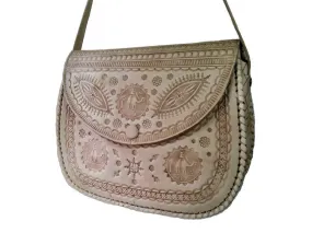 Leather Bag - SAFIR - Oval  - Natural