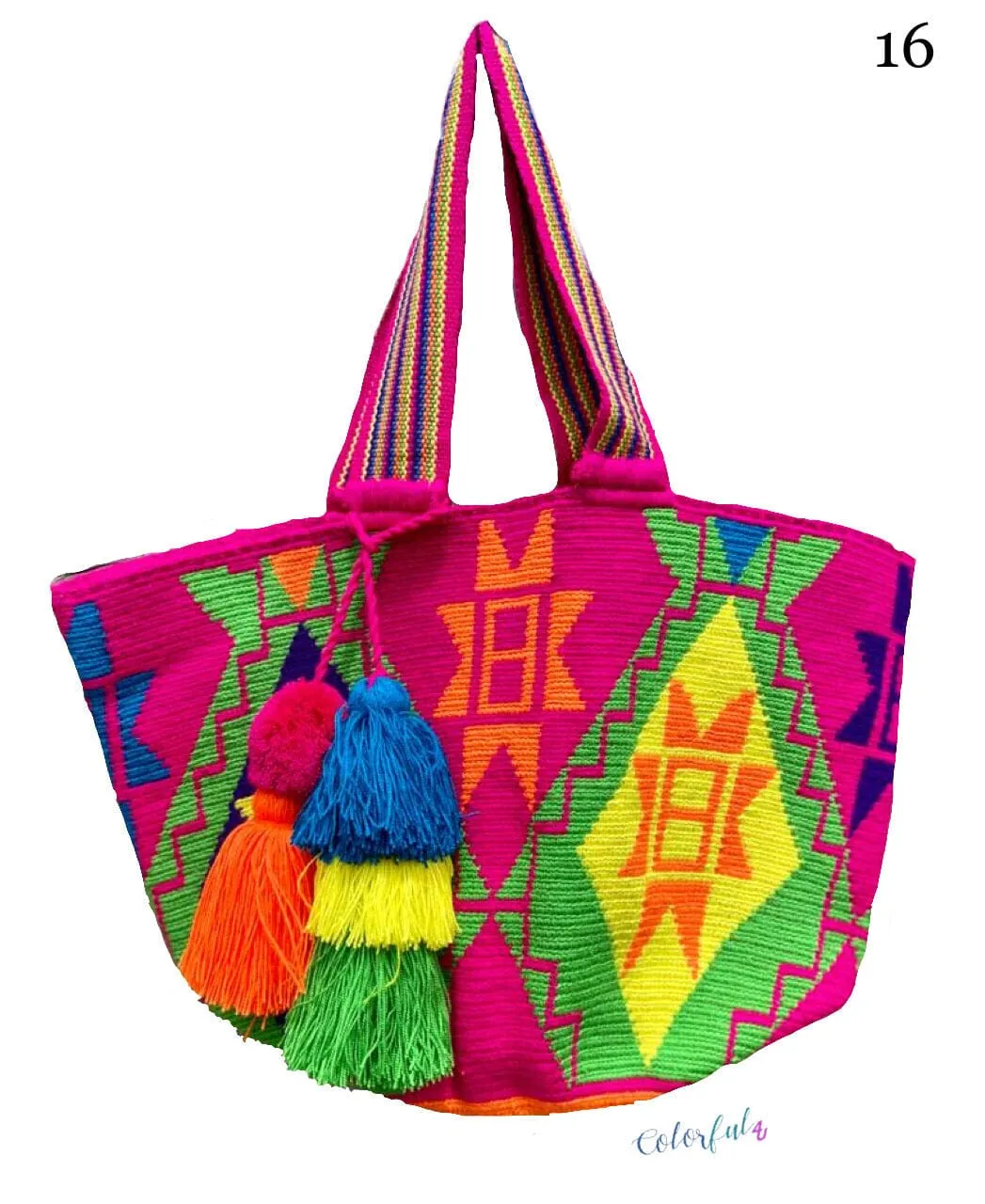 Neon Colors Beach Tote Bags - Summer Crochet Totes