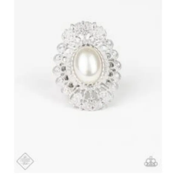 Paparazzi Accessories  - Radiantly Regal White Fashion Fix Ring November 2019