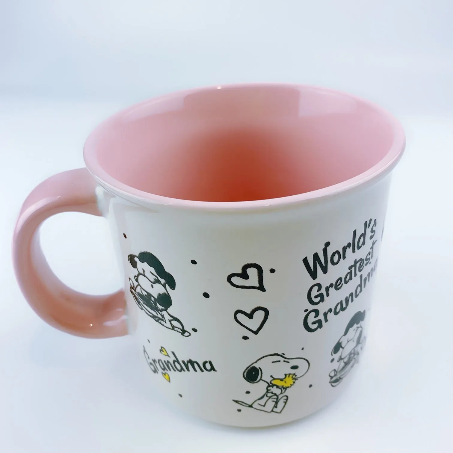 Peanuts Snoopy & Charlie Brown World's Greatest Grandma Ceramic Mug 21oz - Pink