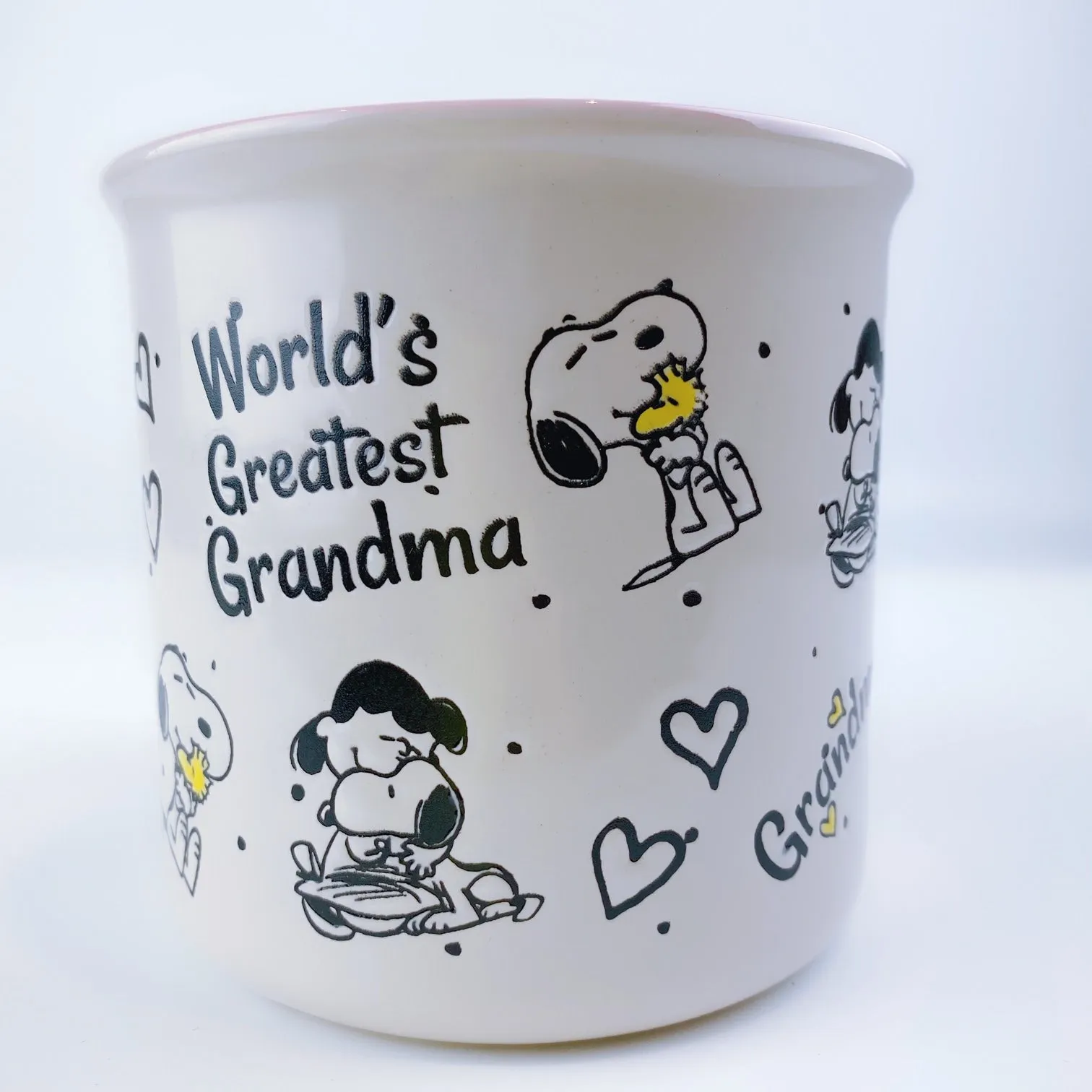 Peanuts Snoopy & Charlie Brown World's Greatest Grandma Ceramic Mug 21oz - Pink