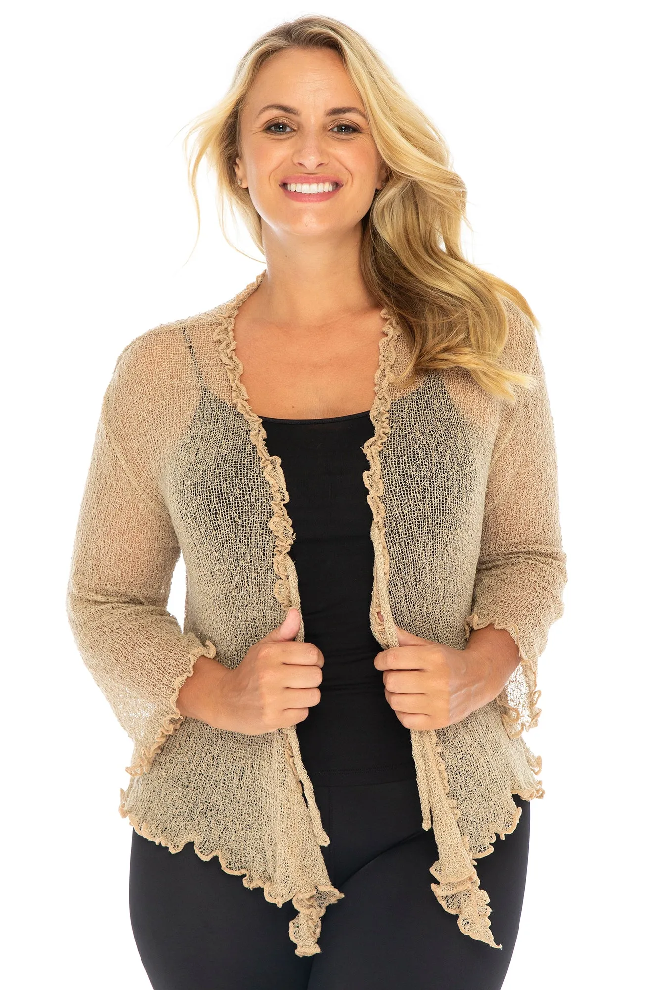 Plus Size Ruffle Bolero Cardigan Shrug