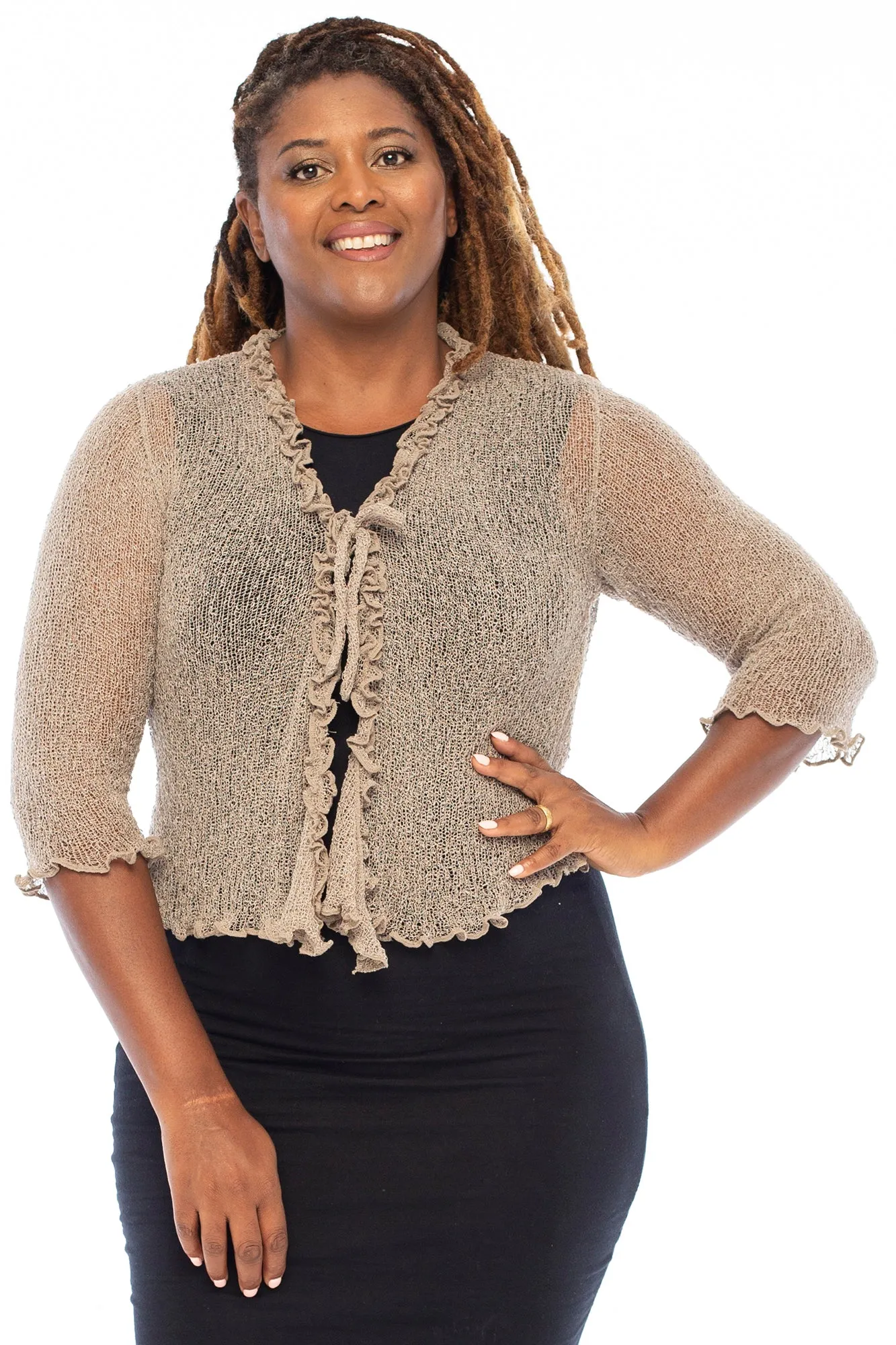 Plus Size Ruffle Bolero Cardigan Shrug