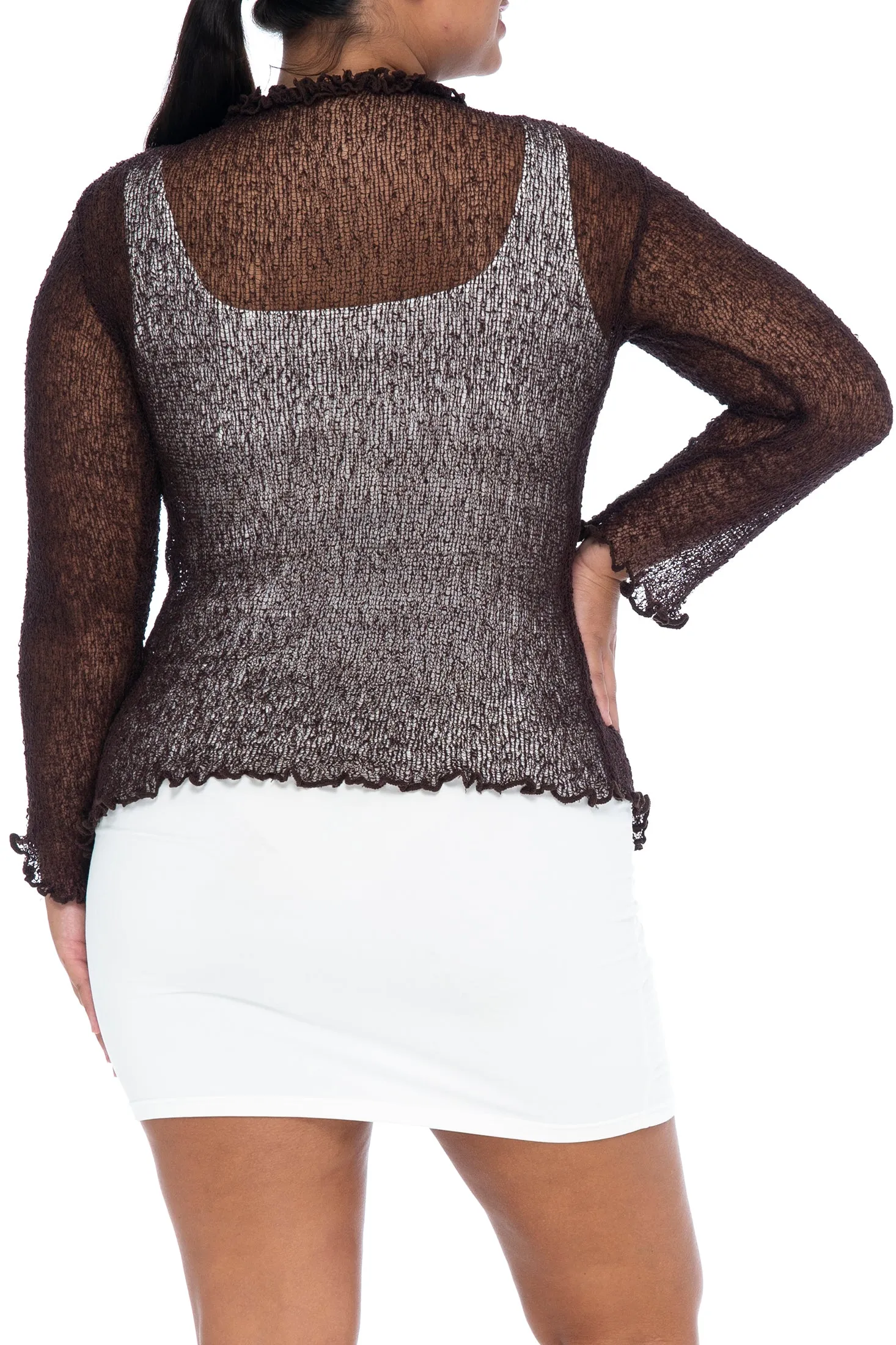 Plus Size Ruffle Bolero Cardigan Shrug