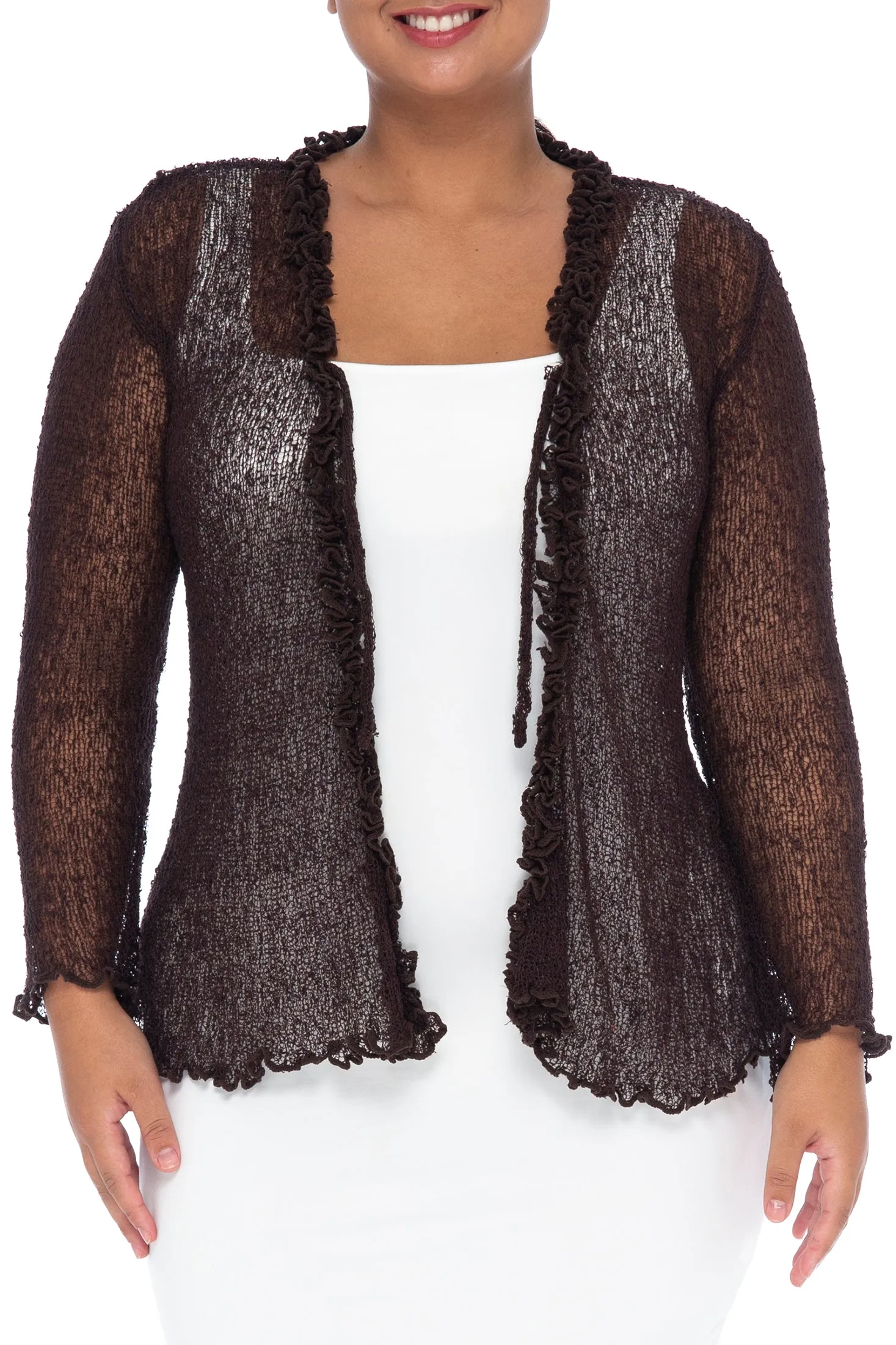 Plus Size Ruffle Bolero Cardigan Shrug