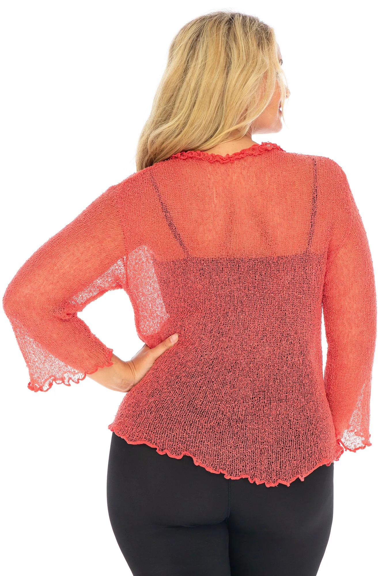 Plus Size Ruffle Bolero Cardigan Shrug