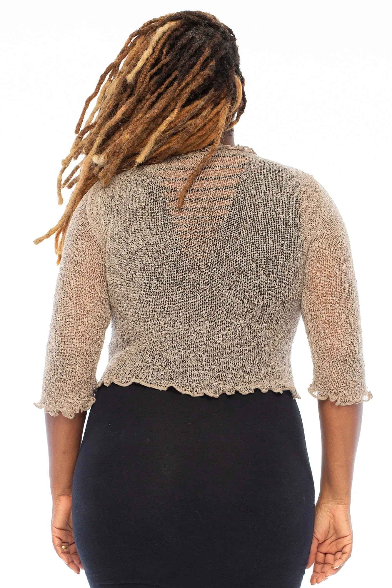 Plus Size Ruffle Bolero Cardigan Shrug