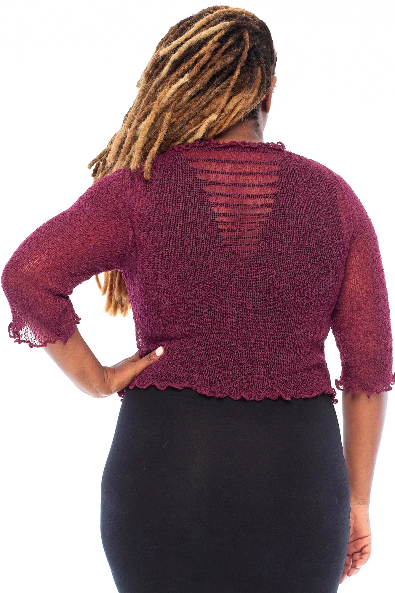 Plus Size Ruffle Bolero Cardigan Shrug