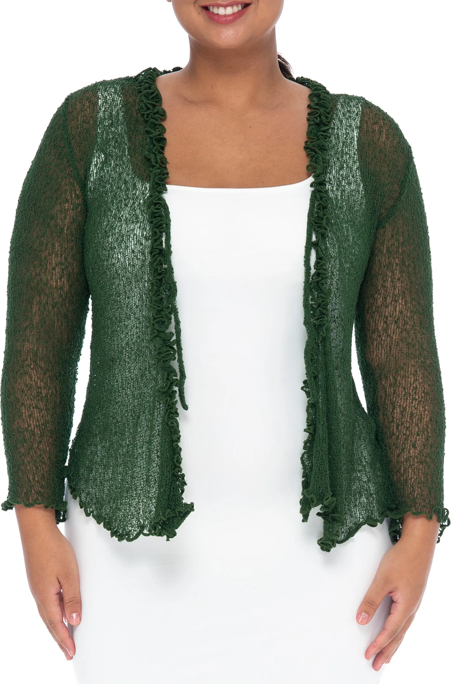 Plus Size Ruffle Bolero Cardigan Shrug