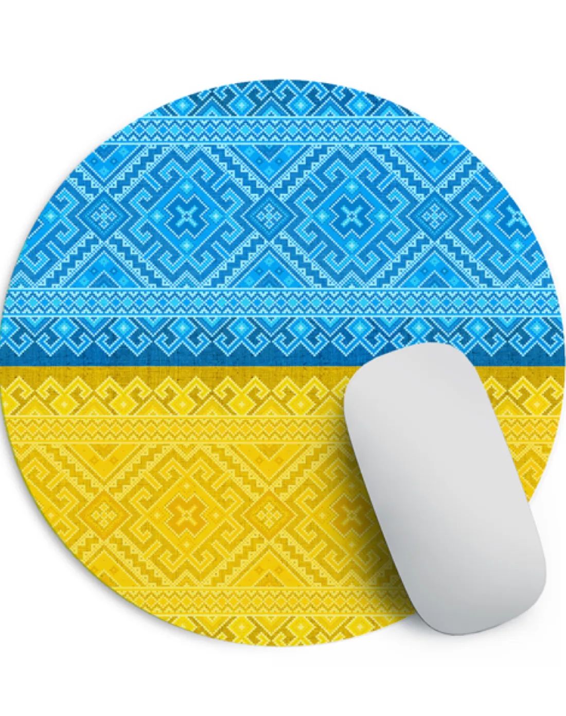 Round Mouse Pad “Vyshyvanka Flag”