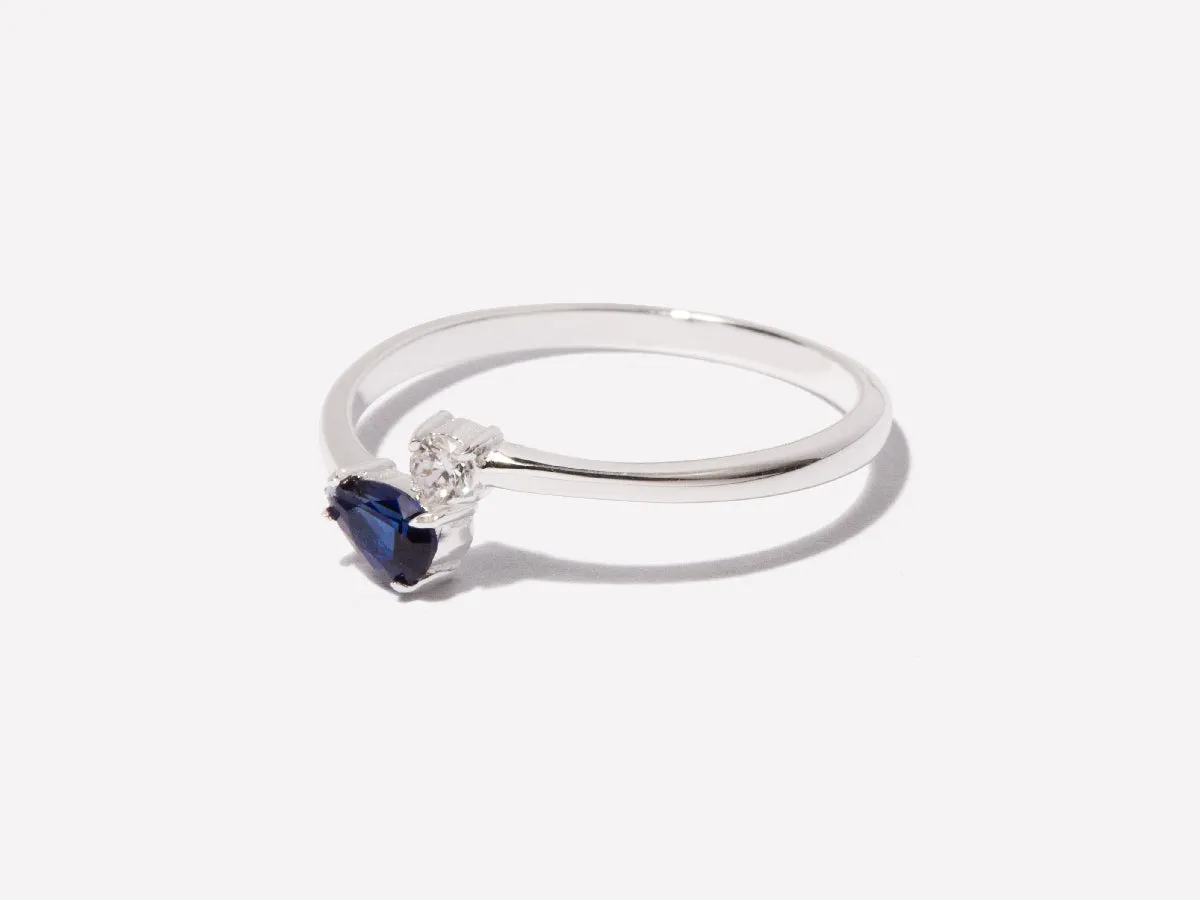 Serpentine Sapphire Silver Ring