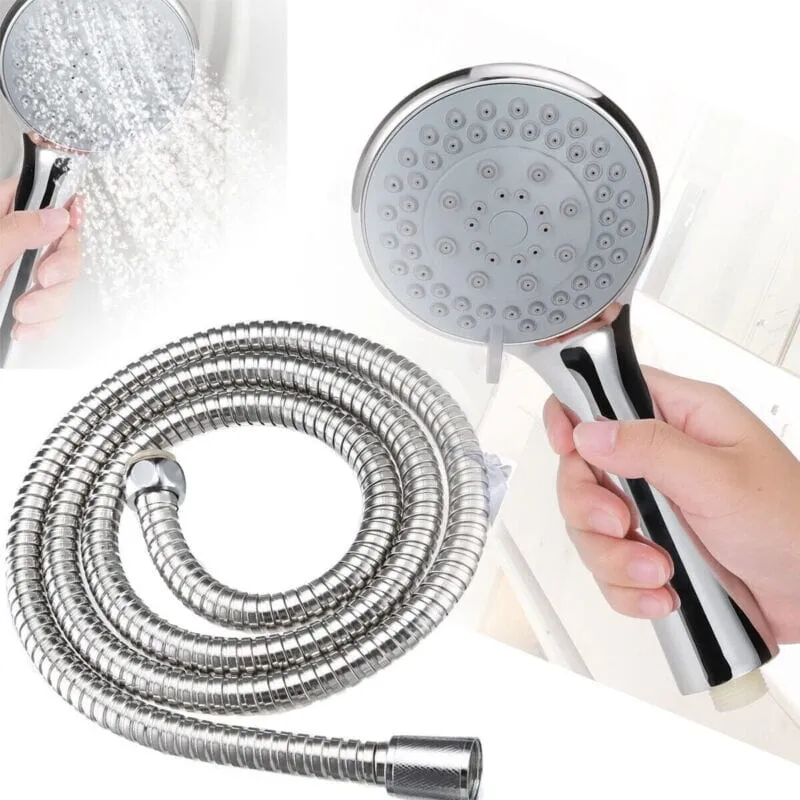 SPureMax™ Handheld Shower Head w/ 5ft Hose: 5 Spray Modes, High Pressure