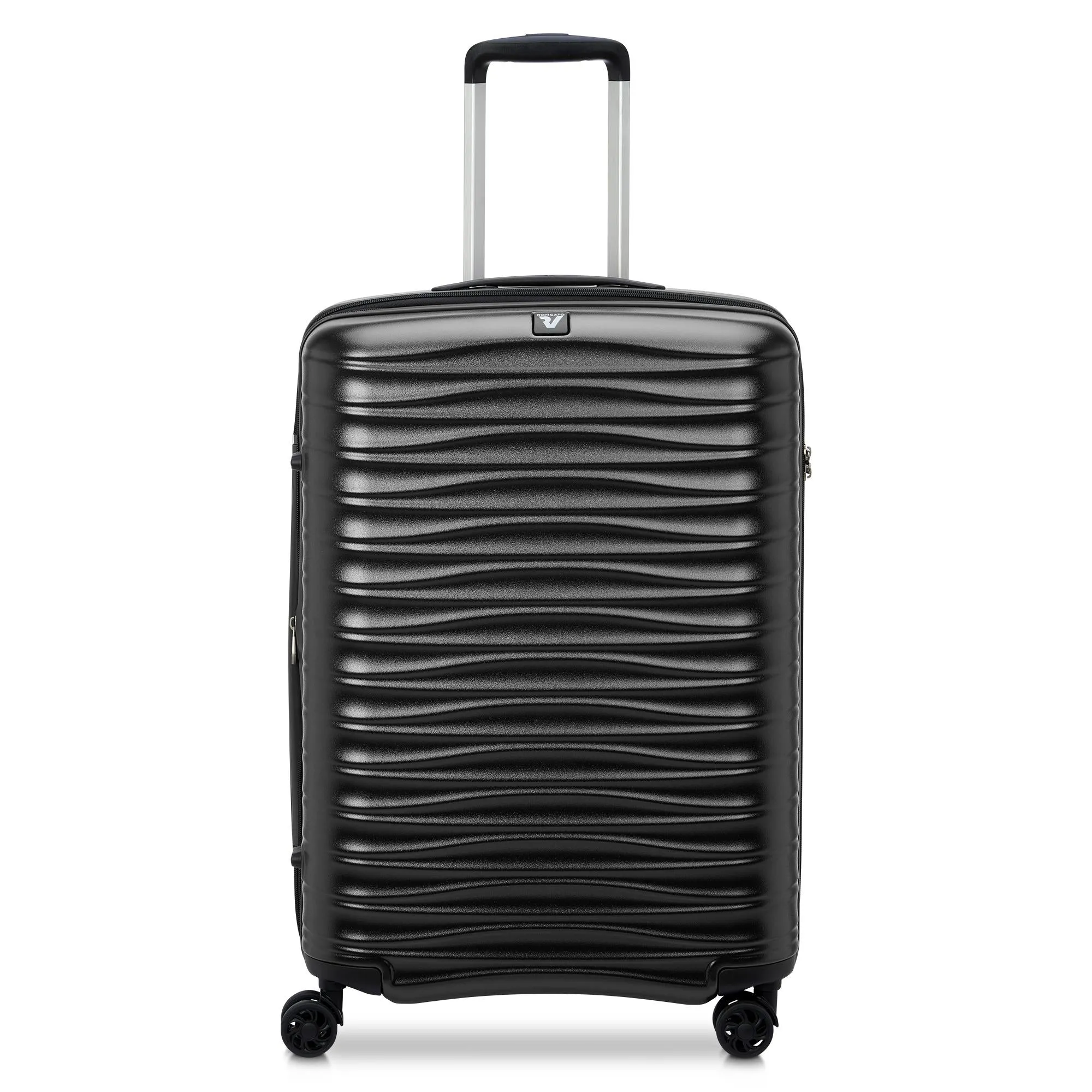 Trolley Medio 65 Cm RONCATO Wave Nero Rigido 4 Ruote Espandibile