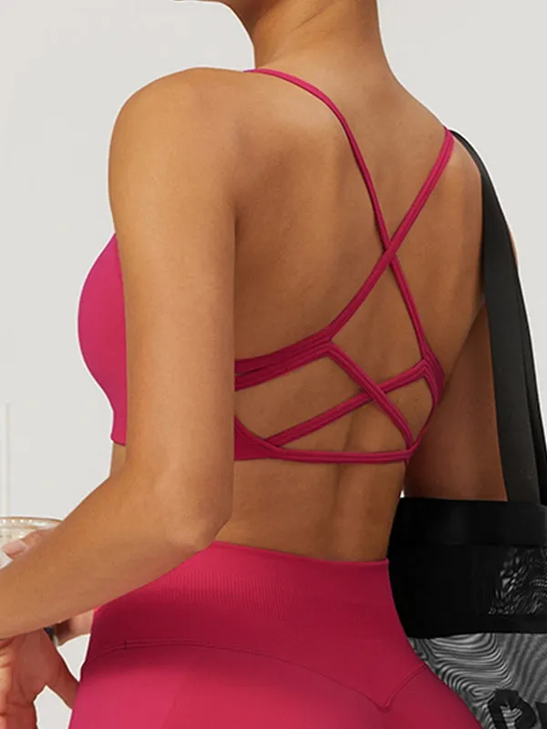 ZASUWA Female Cross Back Quick Dry Seamless Sports Bras